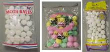 three packages of illegal mothballs